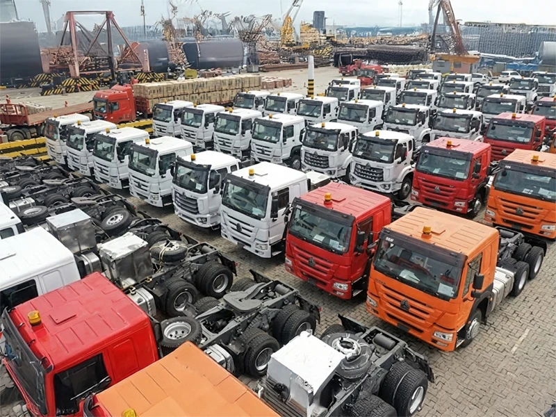 Lineup of refurbished HOWO trucks