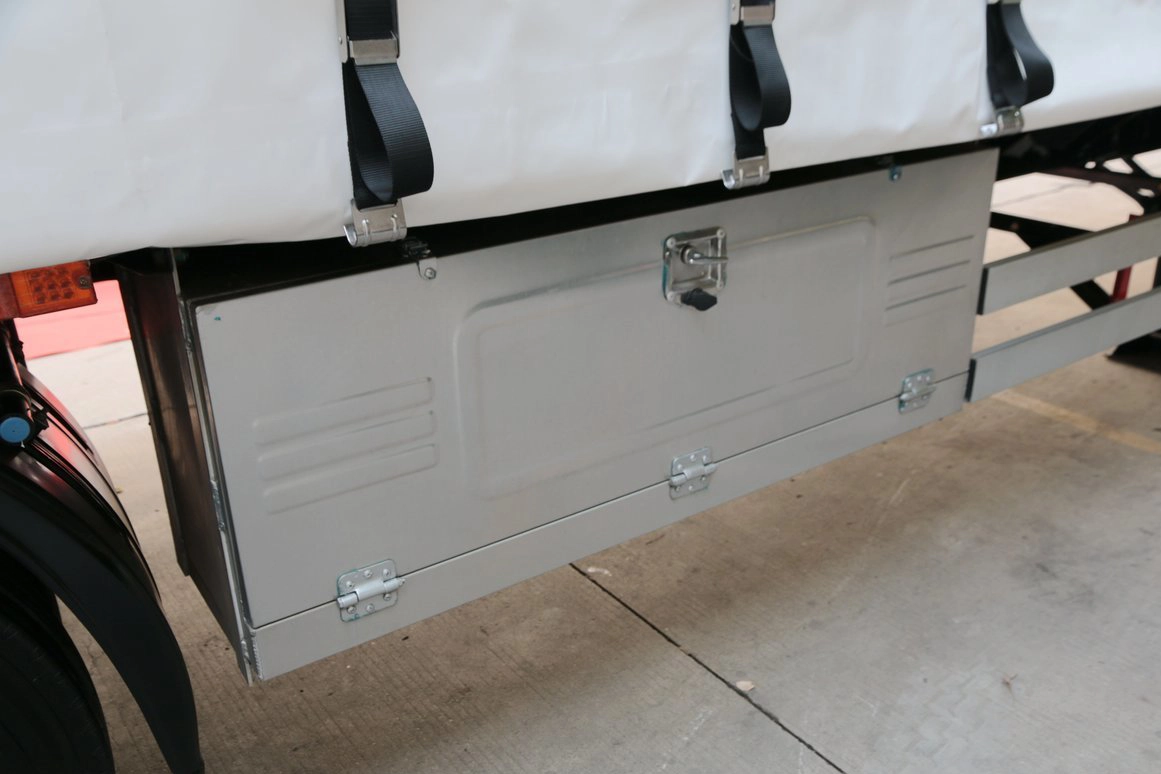 Close-up of lightweight aluminum alloy tool box.