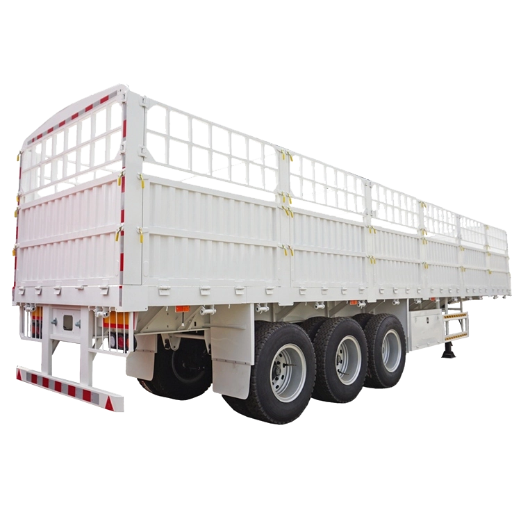 3 Axle Fence Semi-Trailer 60 ton Fence Trailers Dropside Sidewall Trailer for Sale