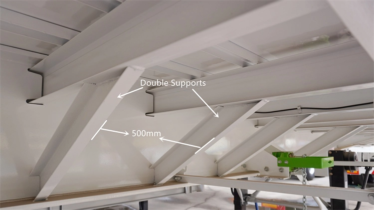 Kales 60-ton fence trailer chassis structure featuring 500mm main beam.