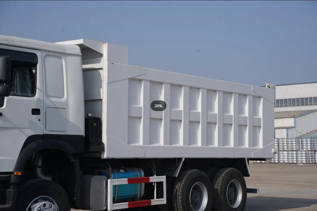 Reinforced heavy-duty dump cargo box of Sinotruk HOWO 6x4 tipper truck with structural side ribs and underbody protection