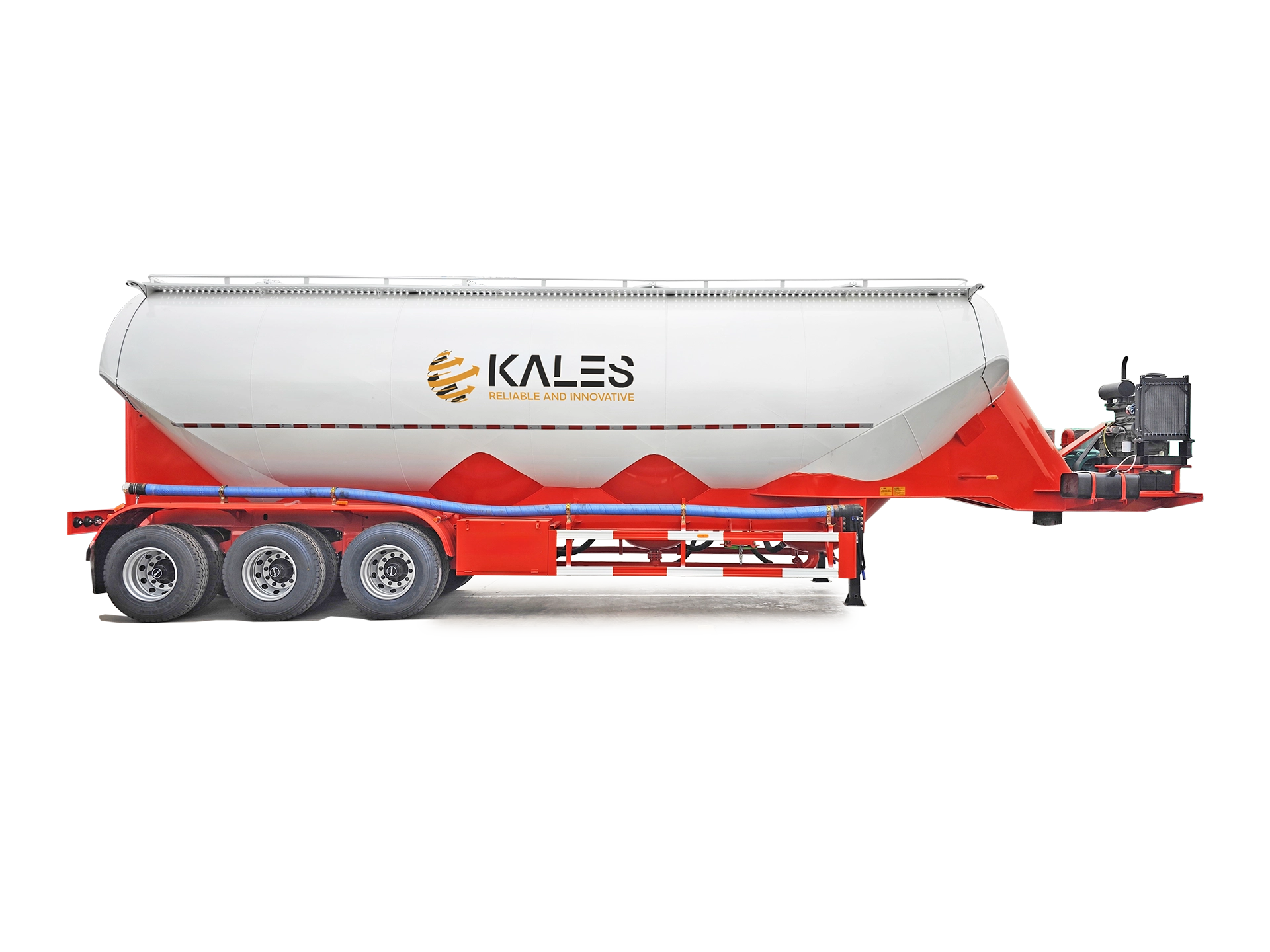 4-Compartment 58m³ Powder Tanker trailer 58CBM Bulk Powder Transport trailer for sale