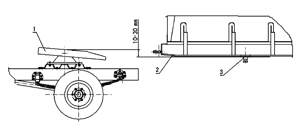 Diagram showing proper height difference between fifth wheel and kingpin plate