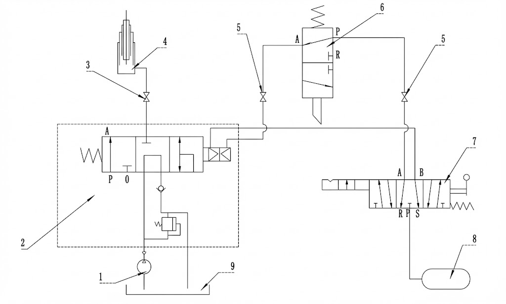 Hydraulic System Diagram for Rear Tipper Trailer