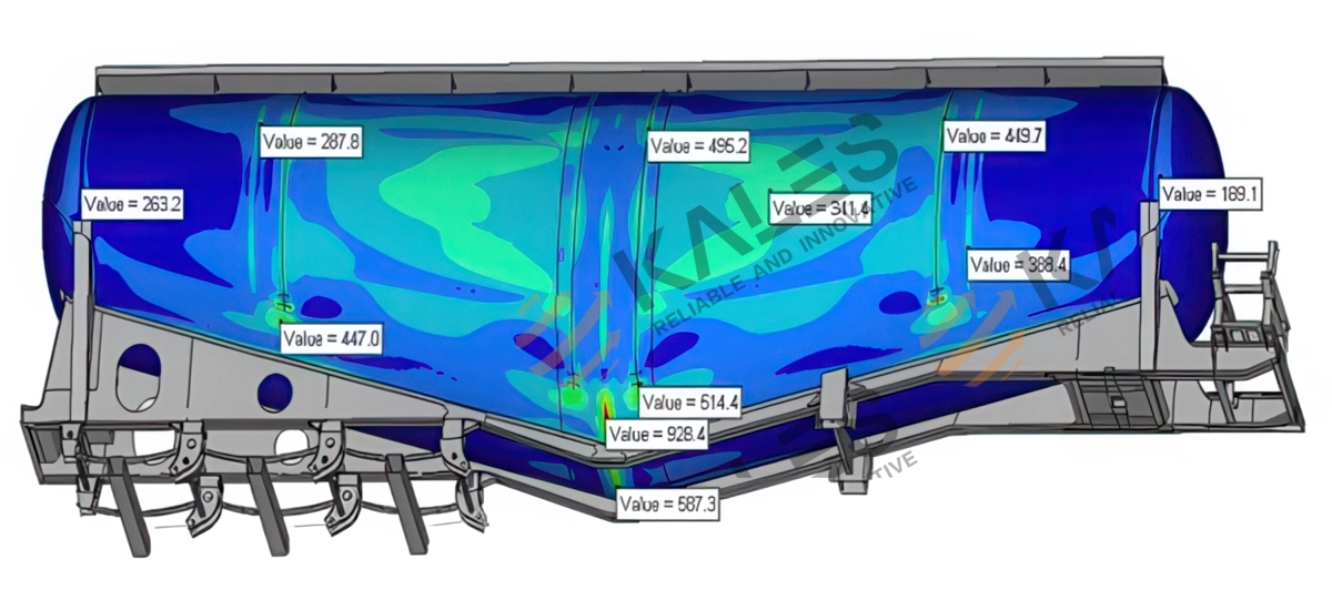 3D CAE Simulation model of Kales Cement Bulker Trailer