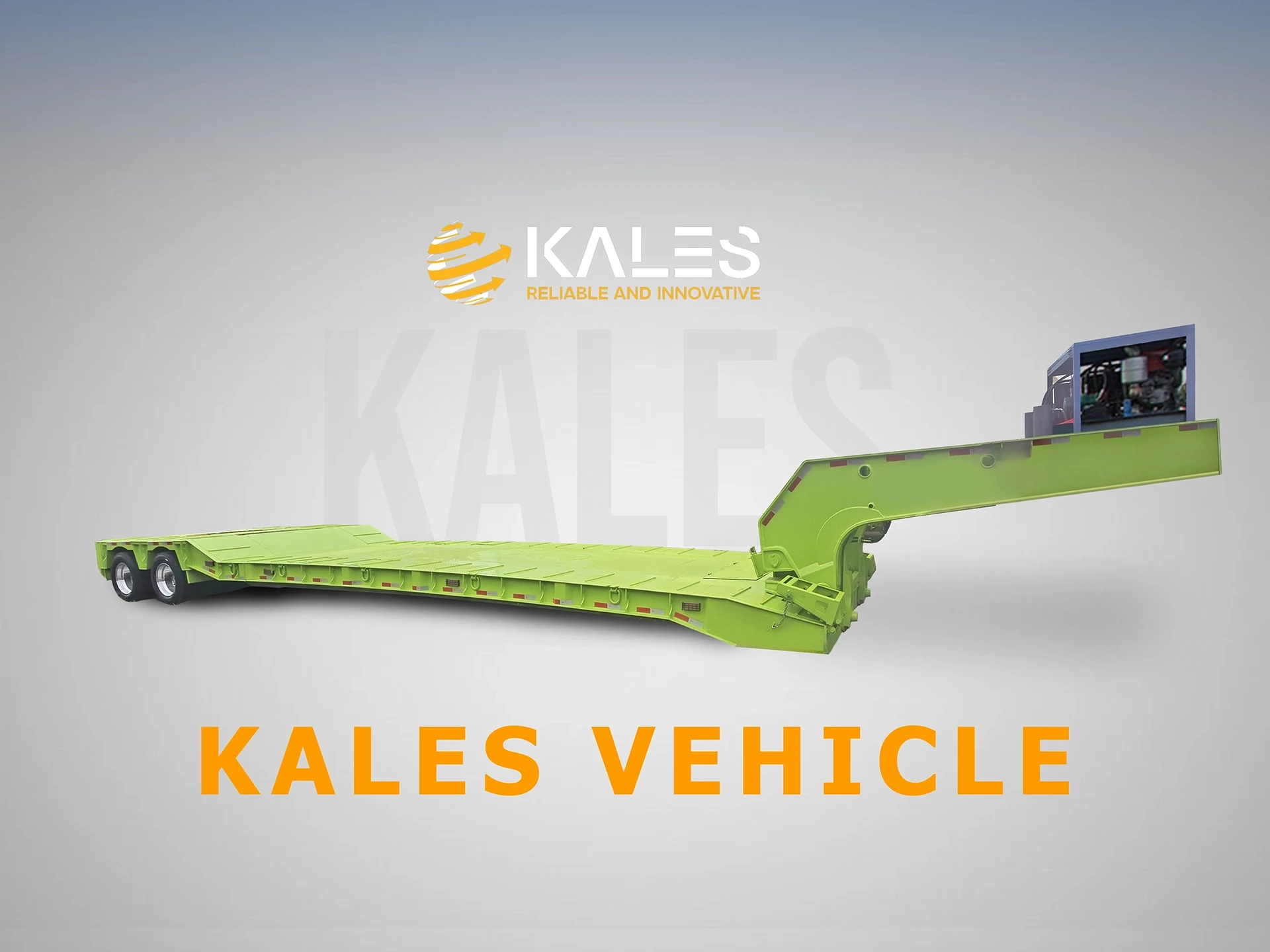 Front view of Kales 2-line-4-axle detachable gooseneck low bed semi-trailer