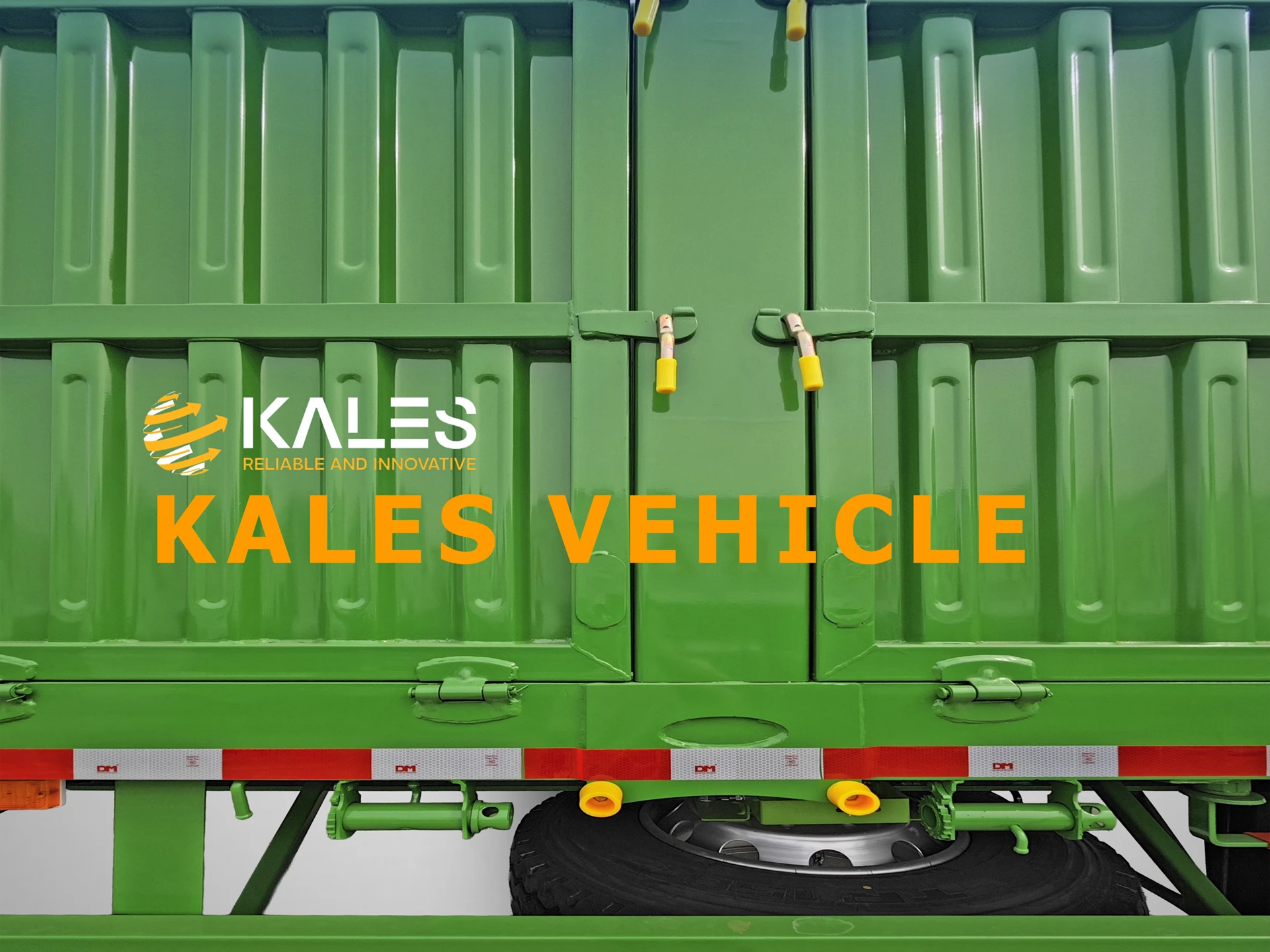 Detail view showing robust drop-side hinges and integrated container twist locks for multi-purpose cargo transport.