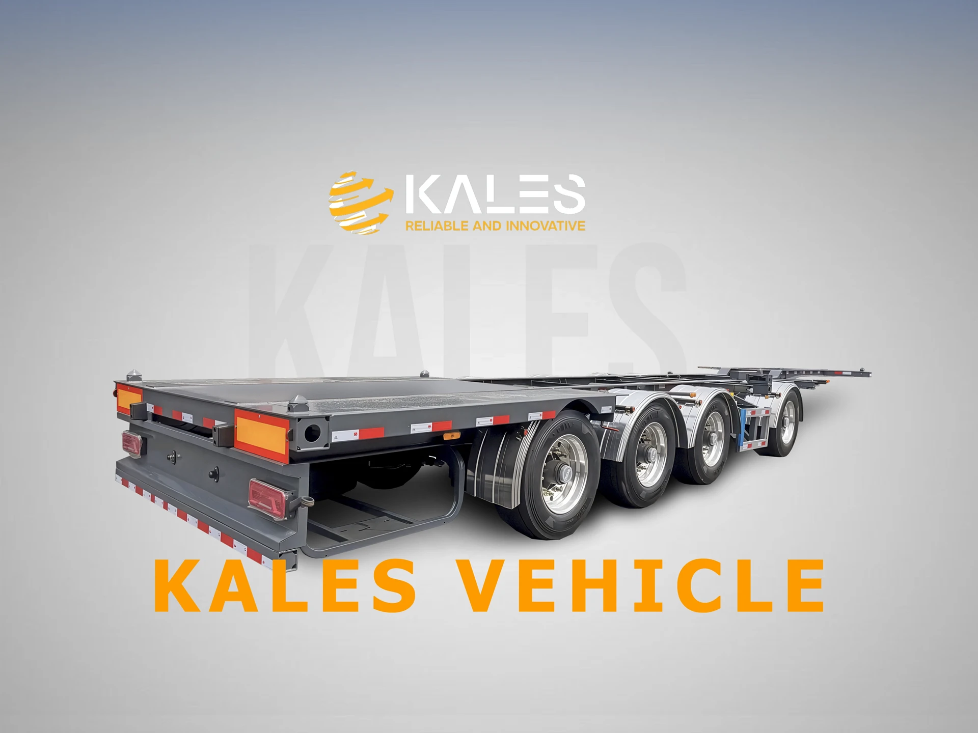 Kales 4 axle 12m skeleton trailer built to European standards with T700 high strength steel.