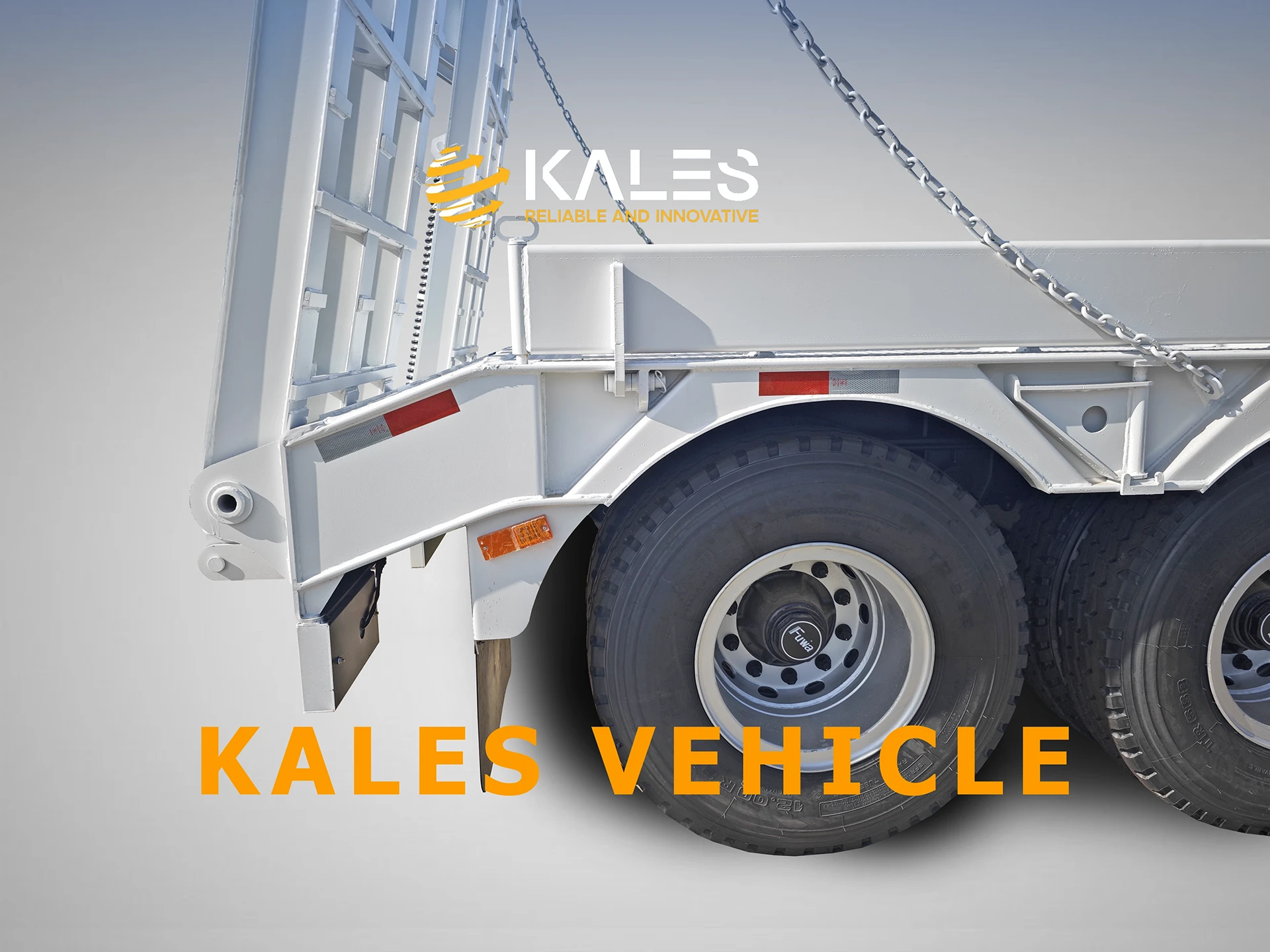 Kales 80 ton lowbed trailer reinforced mechanical ramps for excavator loading