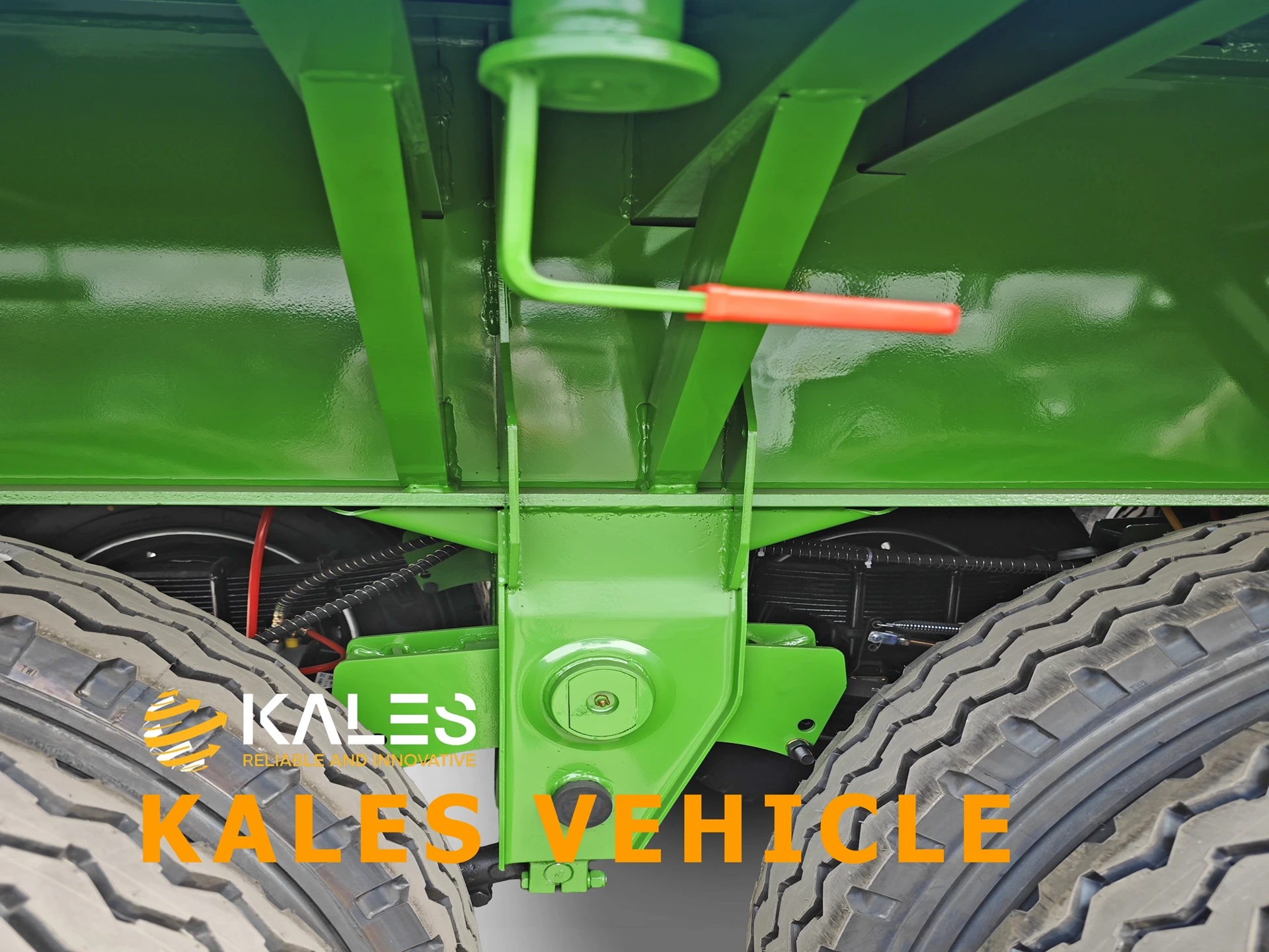 Close-up of thickened mechanical suspension and multi-layer leaf springs designed for African road conditions.